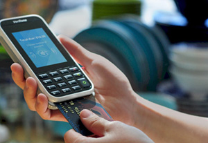 Photo of card reader in use.